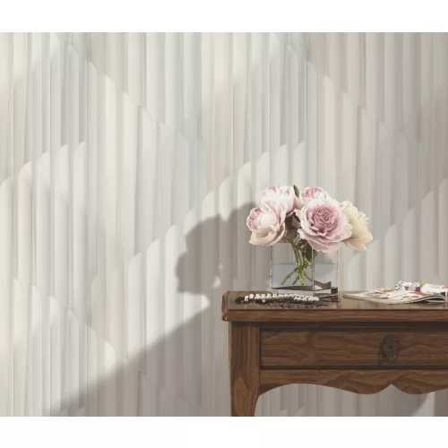 Elysium Futura fényes bézses-halványszürke (lángálló, mosható) vlies-vinyl tapéta