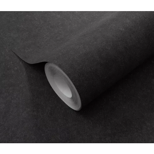 Elysium enyhén csillogó egyszínű sötétbarna-fekete (lángálló, mosható) vlies-vinyl tapéta