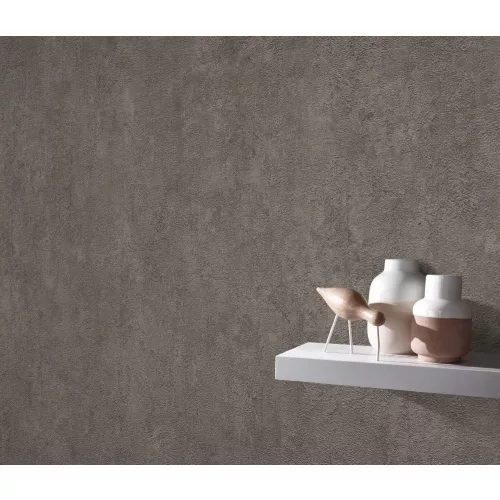 Sötétebb barnás-szürkés betonmintás (lángálló, mosható) vlies-vinyl tapéta