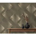 Elysium arany-barna modern fényes (lángálló, mosható) vlies-vinyl tapéta