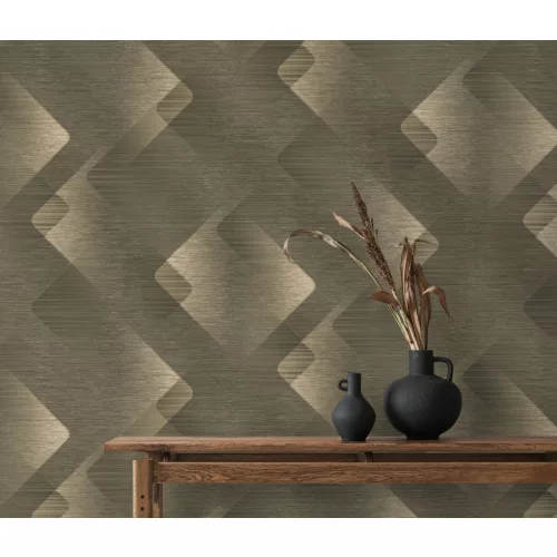 Elysium arany-barna modern fényes (lángálló, mosható) vlies-vinyl tapéta