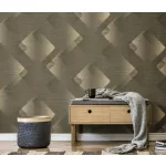 Elysium arany-barna modern fényes (lángálló, mosható) vlies-vinyl tapéta