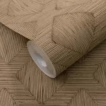 Secret Garden: Barna geometria mintás (lángálló, mosható) vlies-vinyl tapéta