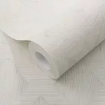 Secret Garden: Halványszürkés-fehéres geometria mintás (lángálló, mosható) vlies-vinyl tapéta