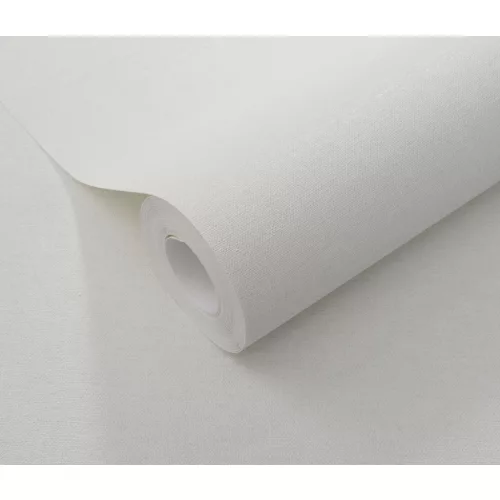 Törtfehér strukturált egyszínű (lángálló, mosható) vlies-vinyl tapéta