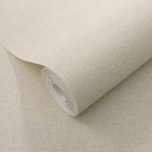 Secret Garden: Egyszínű natúr lenes hatású textúrájú (lángálló, mosható) vlies-vinyl tapéta