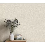 Secret Garden: Egyszínű natúr lenes hatású textúrájú (lángálló, mosható) vlies-vinyl tapéta