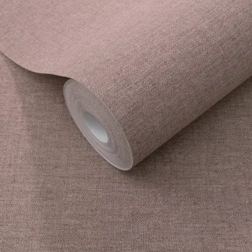 Secret Garden: Egyszínű lilás-mályvás lenes hatású textúrájú (lángálló, mosható) vlies-vinyl tapéta