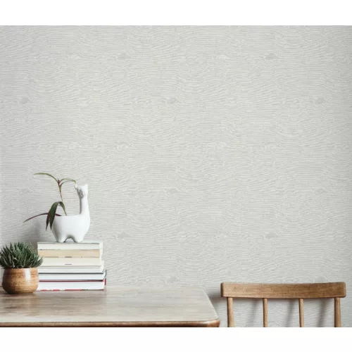 Krémes-szürkés strukturált egyszínű (lángálló, mosható) vlies-vinyl tapéta
