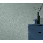 Secret Garden: Egyszínű aquarell kékes lenes hatású textúrájú (lángálló, mosható) vlies-vinyl tapéta