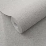 Secret Garden: Egyszínű halvány szürke lenes hatású textúrájú (lángálló, mosható) vlies-vinyl tapéta