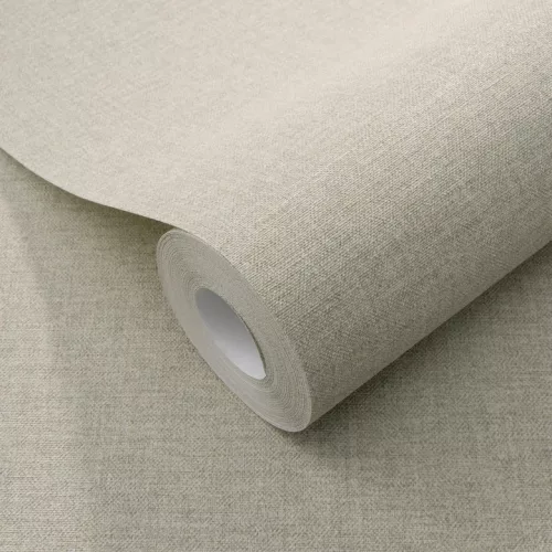 Secret Garden: Egyszínű szürke csipetnyi barnával lenes hatású textúrájú (lángálló, mosható) vlies-vinyl tapéta