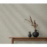 Secret Garden: Egyszínű szürke csipetnyi barnával lenes hatású textúrájú (lángálló, mosható) vlies-vinyl tapéta