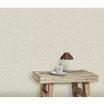 Secret Garden: Egyszínű világos natúr lenes hatású textúrájú (lángálló, mosható) vlies-vinyl tapéta