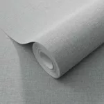 Secret Garden: Egyszínű ezüst szürke lenes hatású textúrájú (lángálló, mosható) vlies-vinyl tapéta