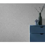 Secret Garden: Egyszínű ezüst szürke lenes hatású textúrájú (lángálló, mosható) vlies-vinyl tapéta