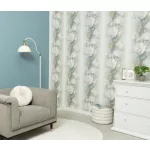 Romantikus fehér-kékes virágos vlies-vinyl tapéta