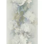 Romantikus fehér-kékes virágos vlies-vinyl tapéta