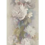 Mályvás alapon nagy színes virágos virágos strukturált vlies-vinyl tapéta