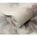 Mályvás alapon nagy színes virágos virágos strukturált vlies-vinyl tapéta