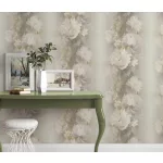 Nagy fehér bézses virágos strukturált vlies-vinyl tapéta