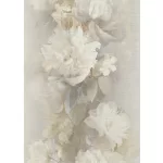 Nagy fehér bézses virágos strukturált vlies-vinyl tapéta