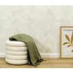 Krém virág mintás csillámos elegáns strukturált vlies-vinyl tapéta