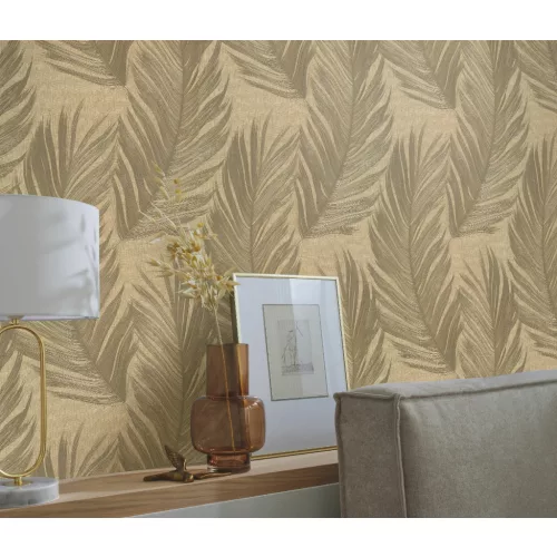 Arany tollas csillogó elegáns strukturált vlies-vinyl tapéta
