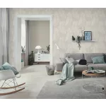 Szürkésbarna alapon tollas csillámos elegáns strukturált vlies-vinyl tapéta