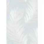 H.kék alapon fehér tollas csillámos elegáns strukturált vlies-vinyl tapéta