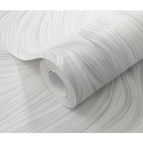 Szürke-fehér csillogó hullám mintás (lángálló, mosható) vlies-vinyl tapéta