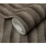 Barna matt hullám mintás (lángálló, mosható) vlies-vinyl tapéta