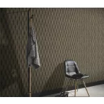 Barna matt hullám mintás (lángálló, mosható) vlies-vinyl tapéta