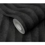 Antracit matt hullám mintás (lángálló, mosható) vlies-vinyl tapéta