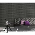 Antracit matt hullám mintás (lángálló, mosható) vlies-vinyl tapéta