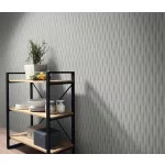 Szürke-fehér matt hullám mintás (lángálló, mosható) vlies-vinyl tapéta