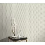 Szürkés-bézs matt hullám mintás (lángálló, mosható) vlies-vinyl tapéta