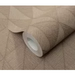 Kakaóbarna matt geometrikus mintás (lángálló, mosható) vlies-vinyl tapéta