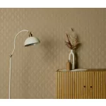 Natúr barna matt geometrikus mintás (lángálló, mosható) vlies-vinyl tapéta