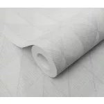 Világos szürke matt geometrikus mintás (lángálló, mosható) vlies-vinyl tapéta