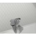 Világos szürke matt geometrikus mintás (lángálló, mosható) vlies-vinyl tapéta