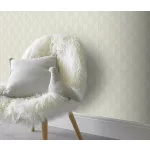 Világosabb natúr-krém színű matt geometrikus mintás (lángálló, mosható) vlies-vinyl tapéta