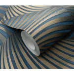 Kék-arany designer mintás (lángálló, mosható) vlies-vinyl tapéta