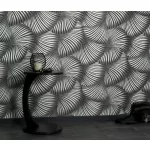 Fekete-ezüst designer mintás (lángálló, mosható) vlies-vinyl tapéta