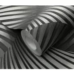 Fekete-ezüst designer mintás (lángálló, mosható) vlies-vinyl tapéta