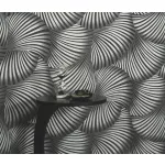 Fekete-ezüst designer mintás (lángálló, mosható) vlies-vinyl tapéta