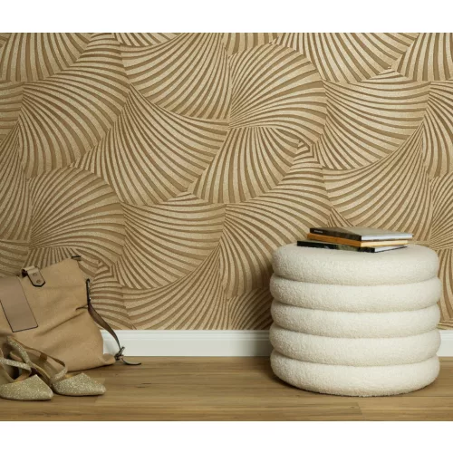 Arany-barna designer mintás (lángálló, mosható) vlies-vinyl tapéta