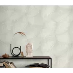 Krém-fehér designer mintás (lángálló, mosható) vlies-vinyl tapéta