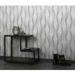 Ezüst 3D mintás (lángálló, mosható) vlies-vinyl tapéta