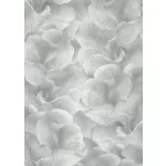 Ezüst csillogó metálos Ginkgo mintás (lángálló, mosható) vlies-vinyl tapéta